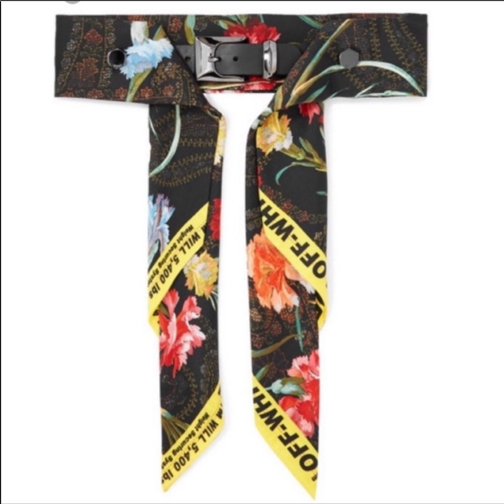 Off-White Black Floral Belt